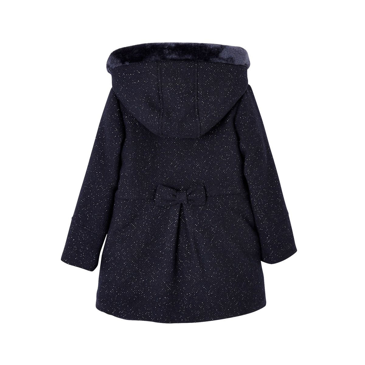 Manteau à capuche en drap de laine Vertbaudet