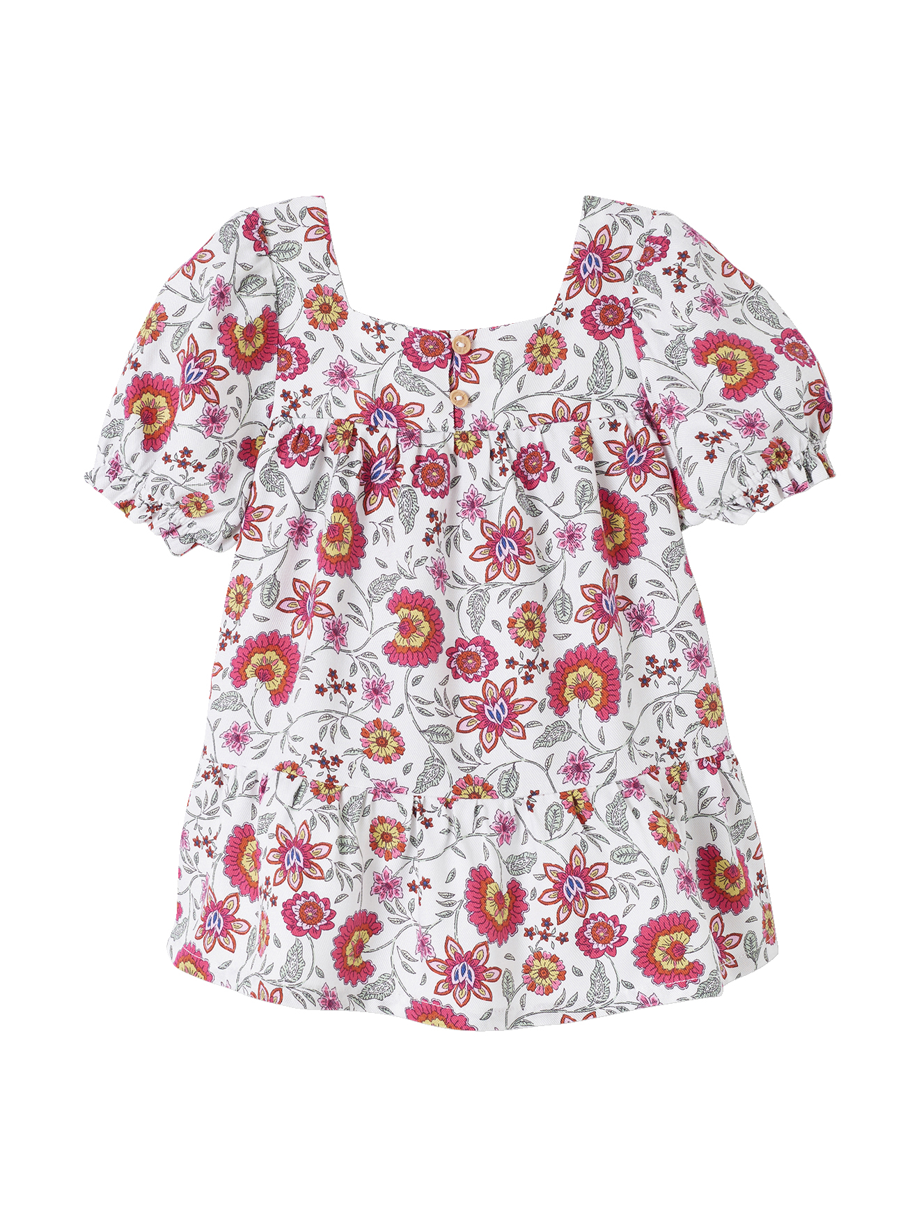Robe fleurie à volants bébé, VERTBAUDET