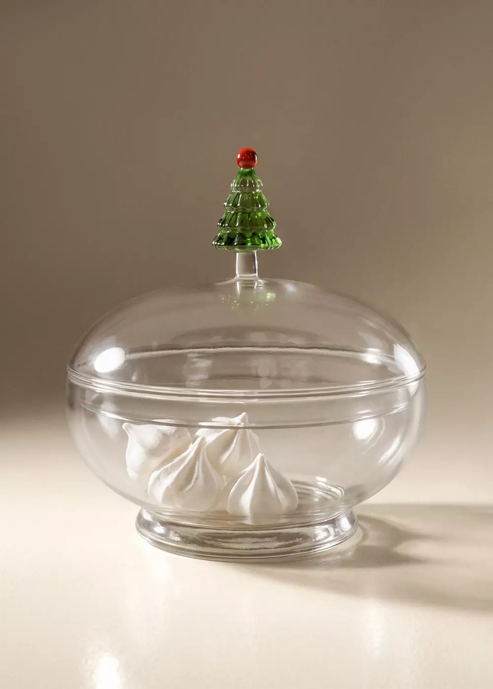 Sucrier en verre avec couvercle à détail sapin, MANGO HOME