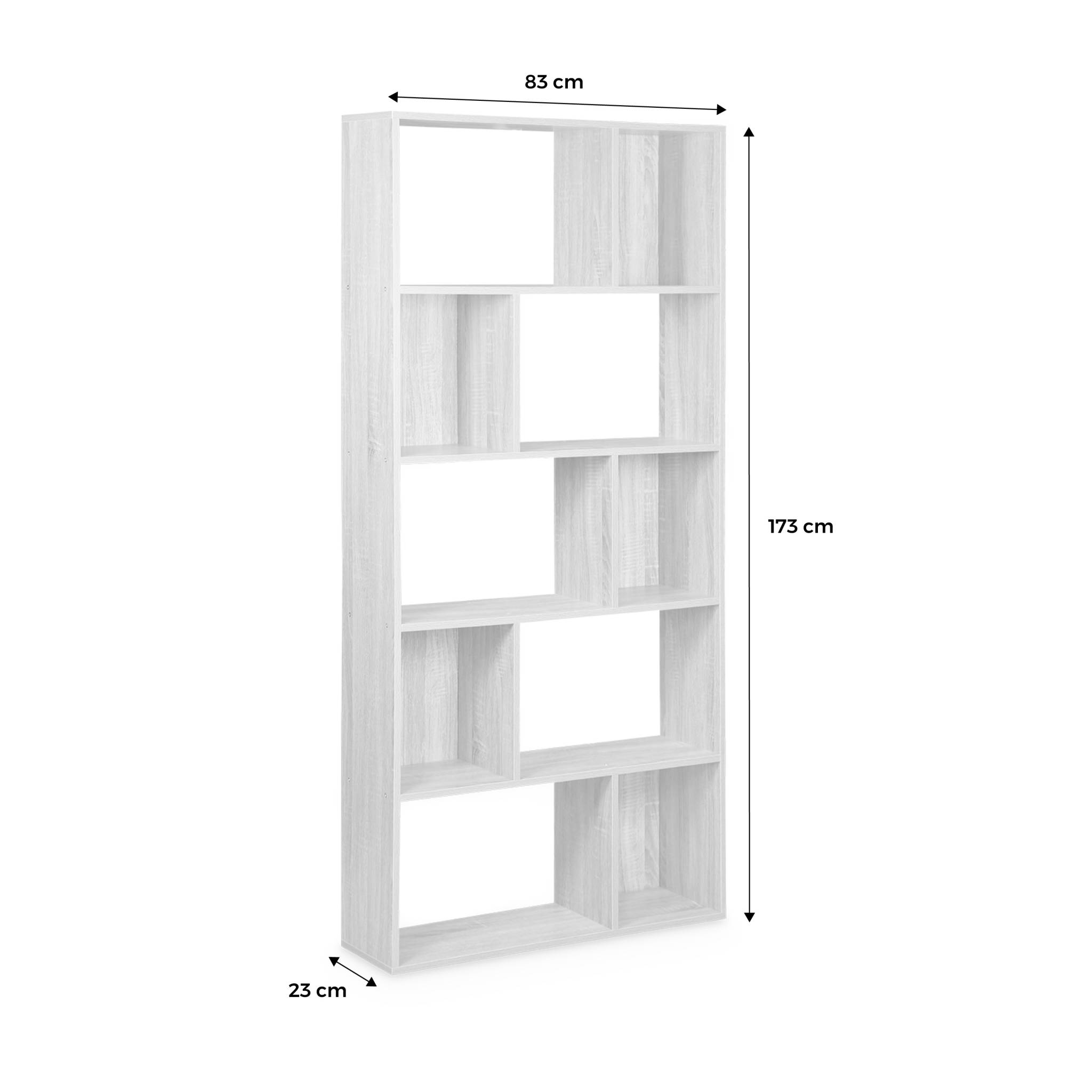Étagère Bibliothèque 5 Niveaux Blanc - Dimensions 80x28x155 Cm - Charge 10 Kg Par étagère - À Monter