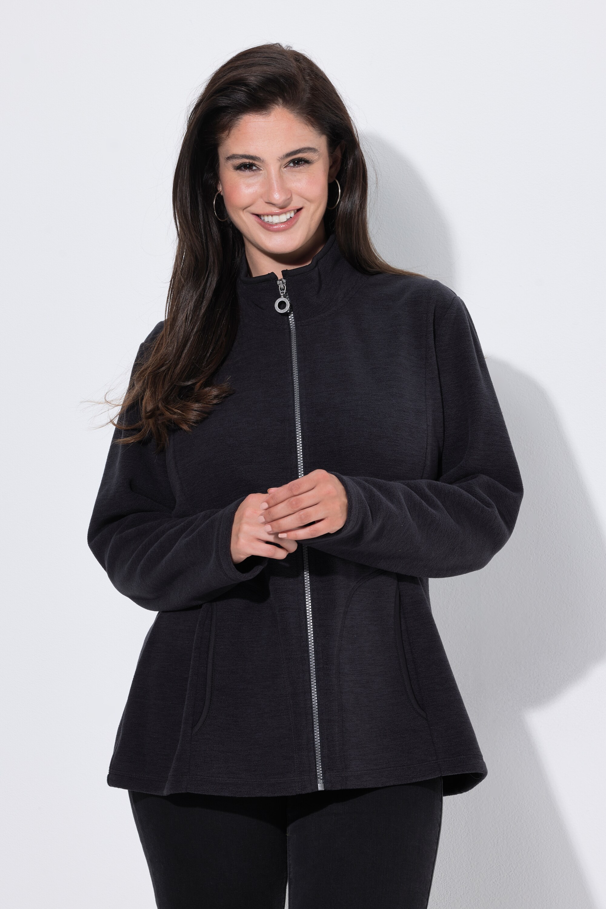 Veste en polaire chinée, col montant, ULLA POPKEN