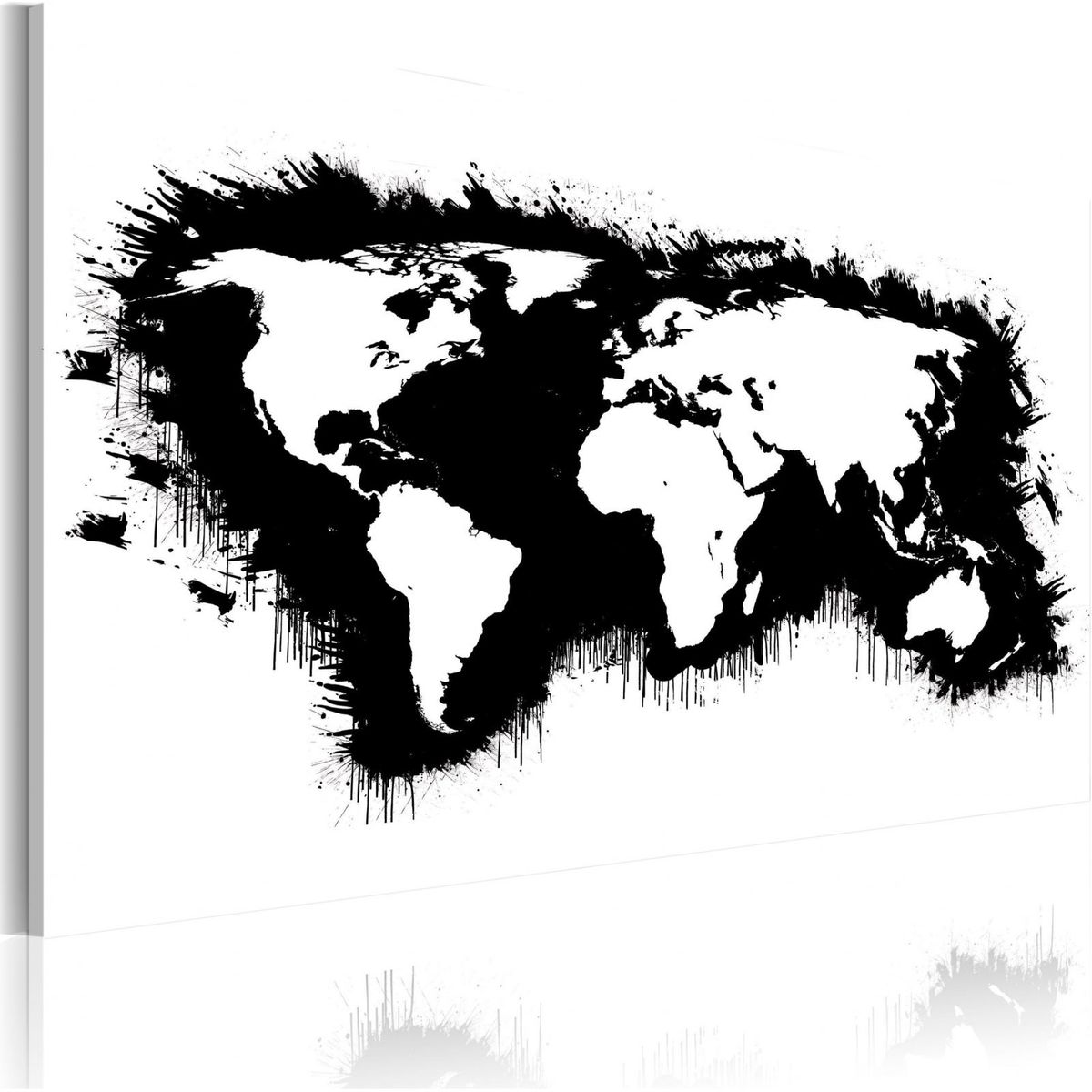 Tableau Carte Monochromatique Du Monde Noir Blanc Artgeist La Redoute