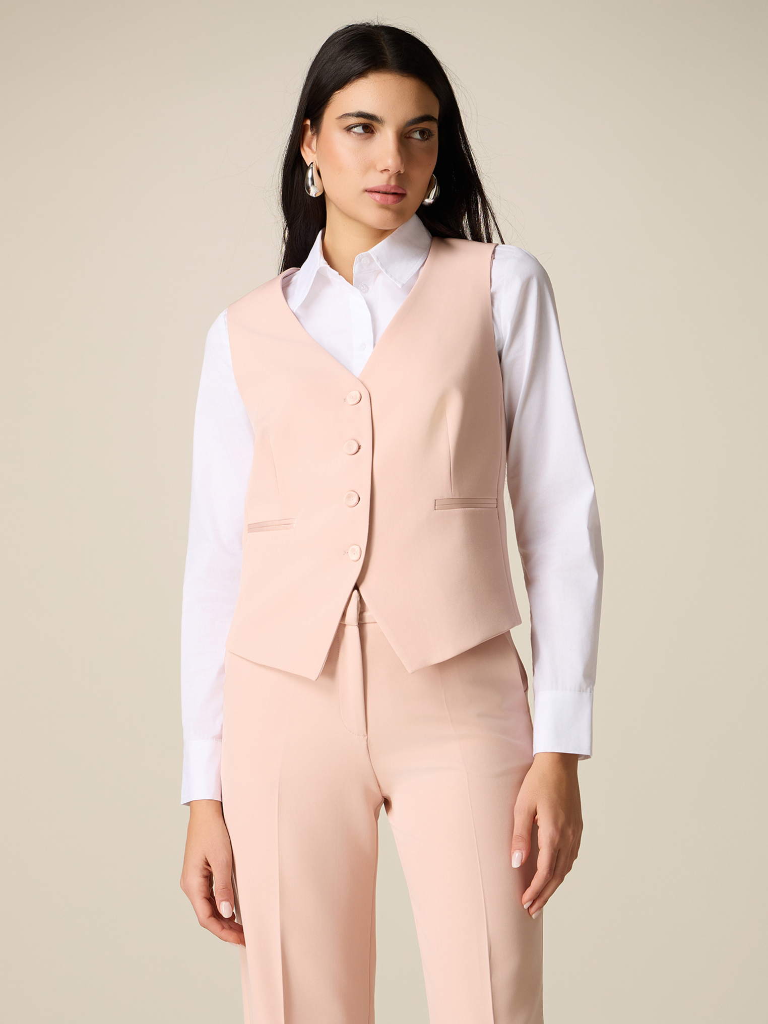 Gilet de tailleur avec poches passepoilées, OLTRE