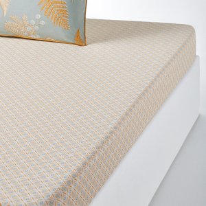 Fougère Graphic 100% Cotton Percale Fitted Sheet LA REDOUTE INTERIEURS image