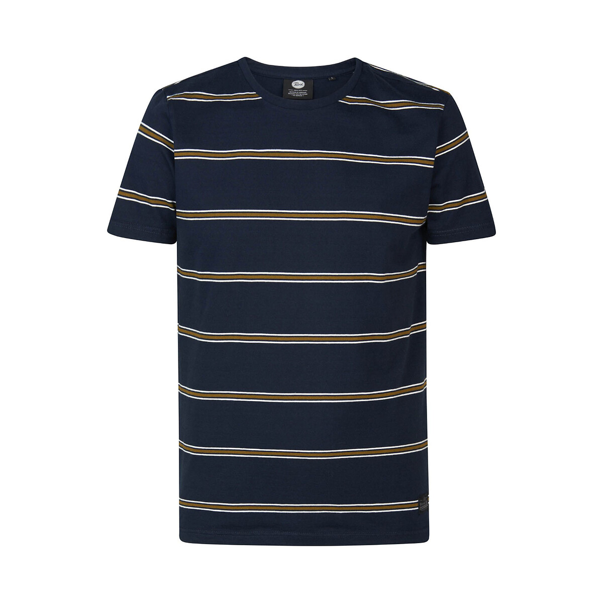 Striped Cotton T-Shirt with Crew Neck