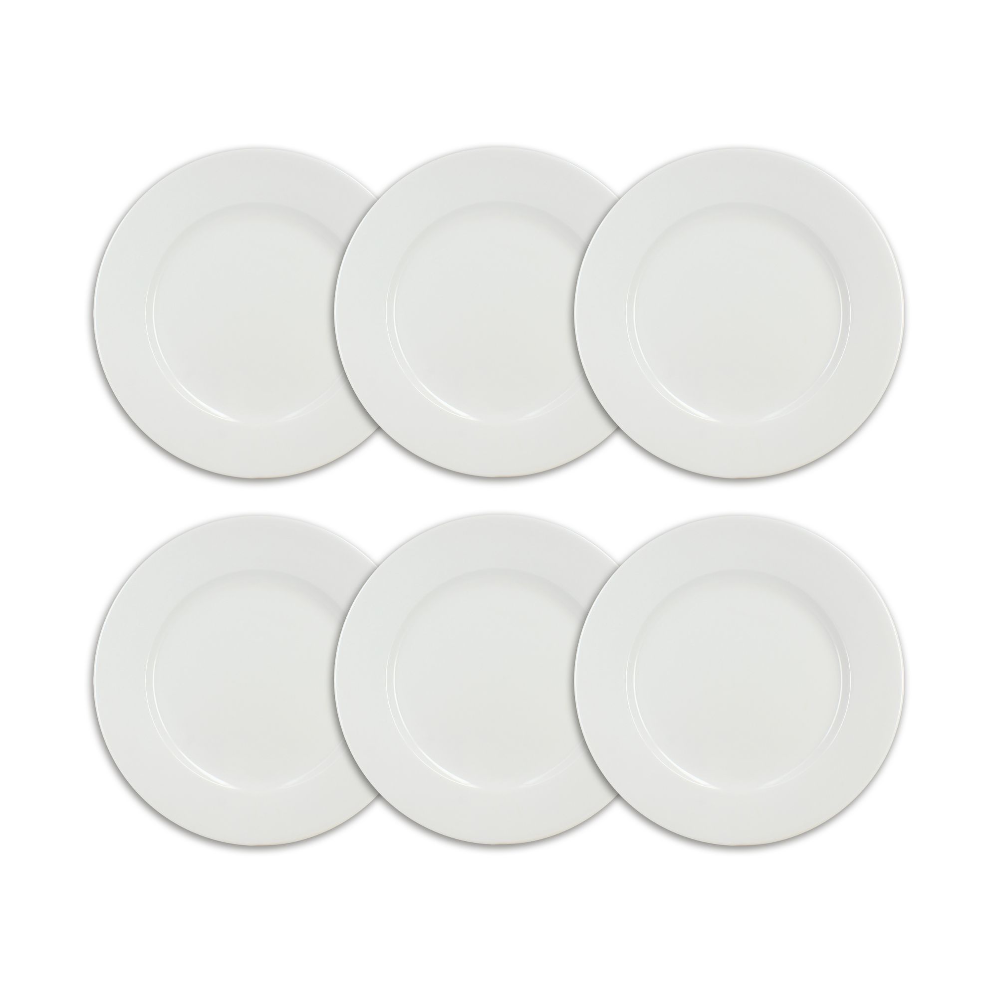 Lot de 6 assiettes plates 19cm en porcelaine, THERA, OGO LIVING