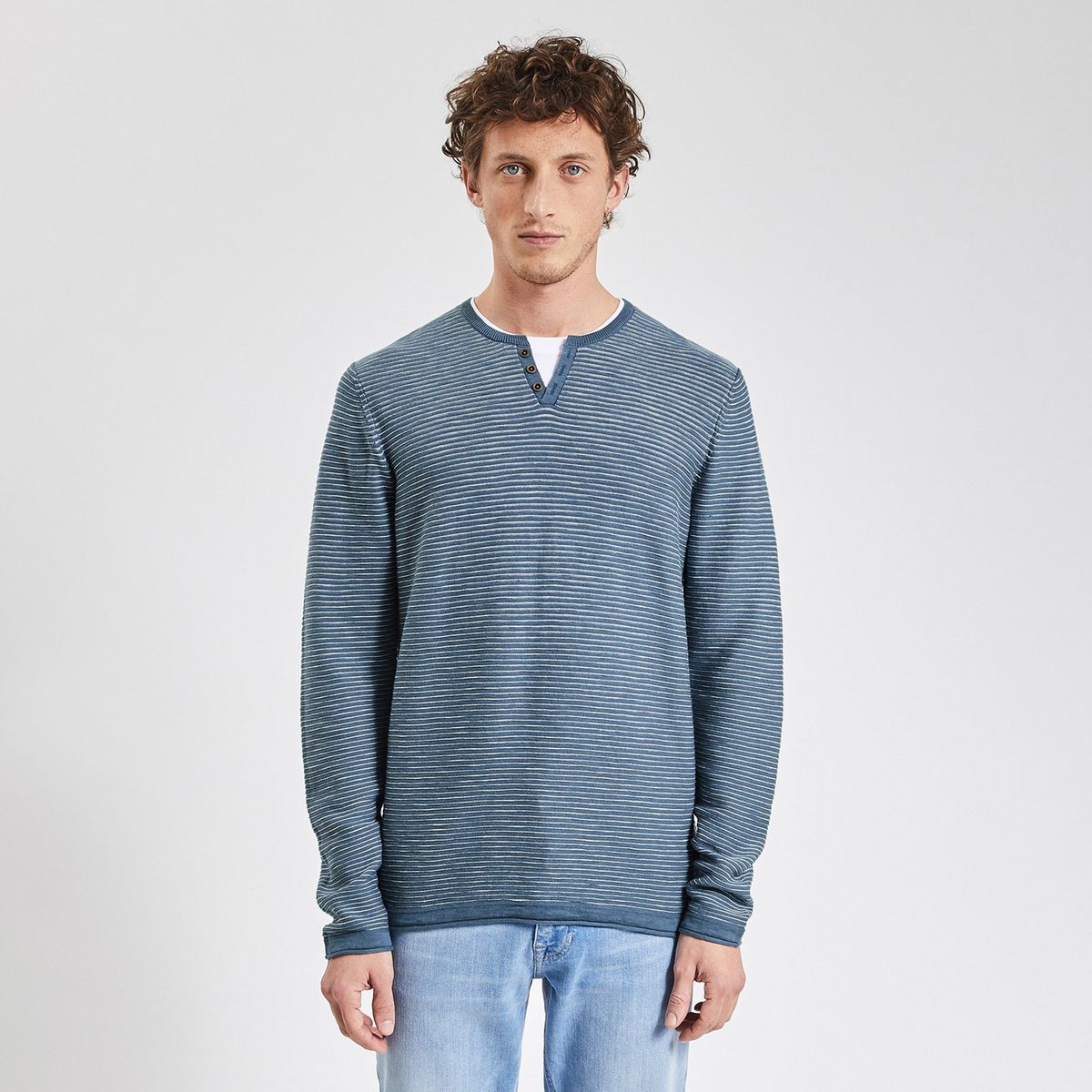 Pull col best sale montant homme jules