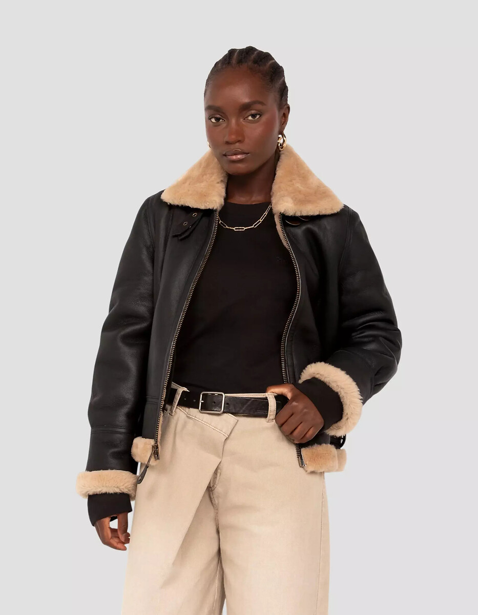 Manteau bombardier en cuir, SCHOTT