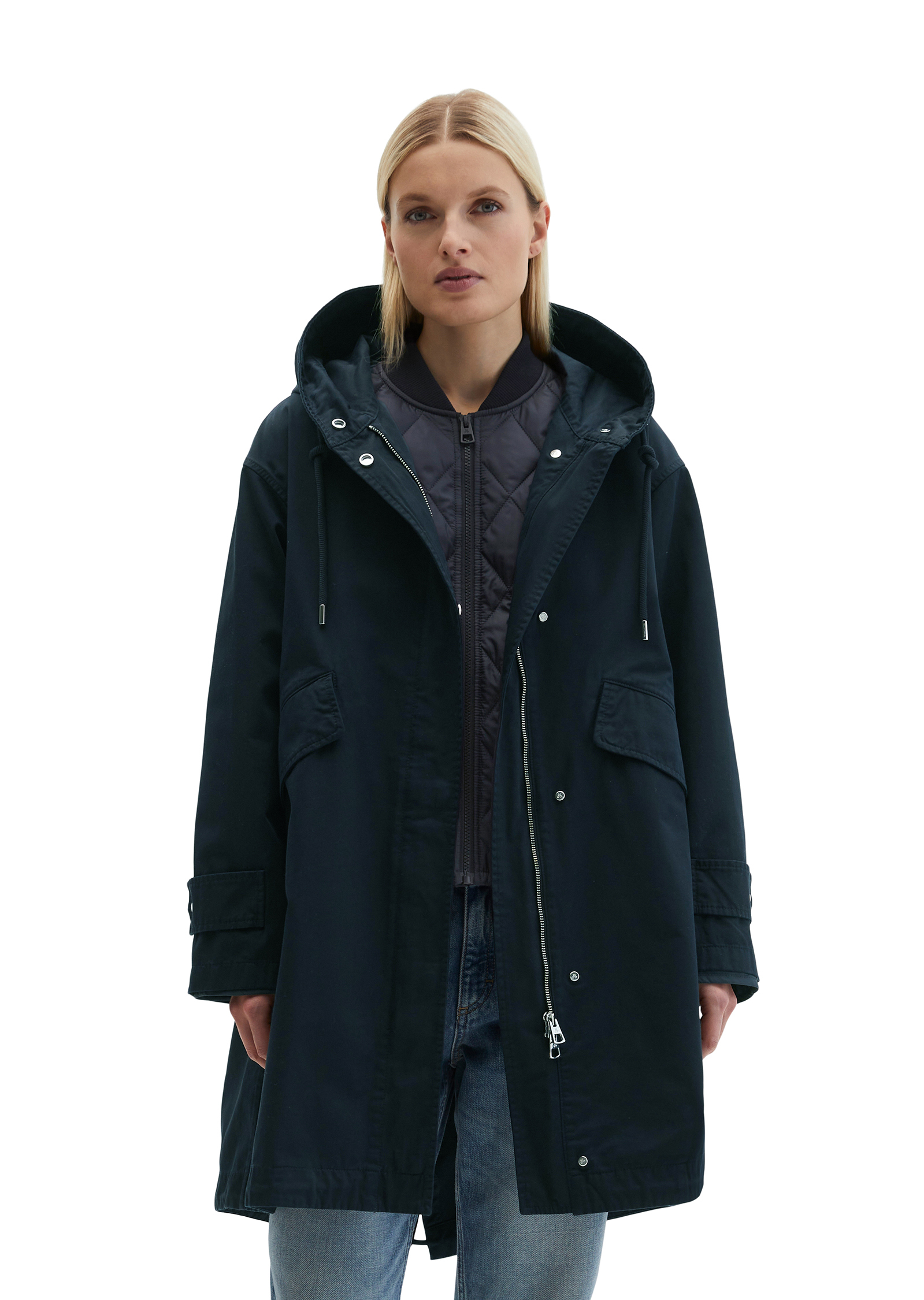Parka regular en sergé de coton organique, MARC O'POLO