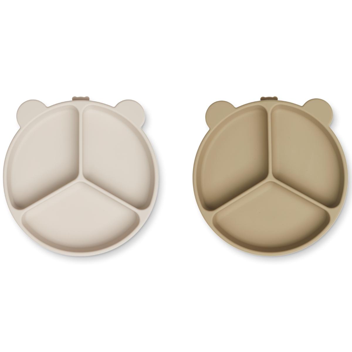Lot de 2 assiettes à compartiments ventouse Stacy, LIEWOOD