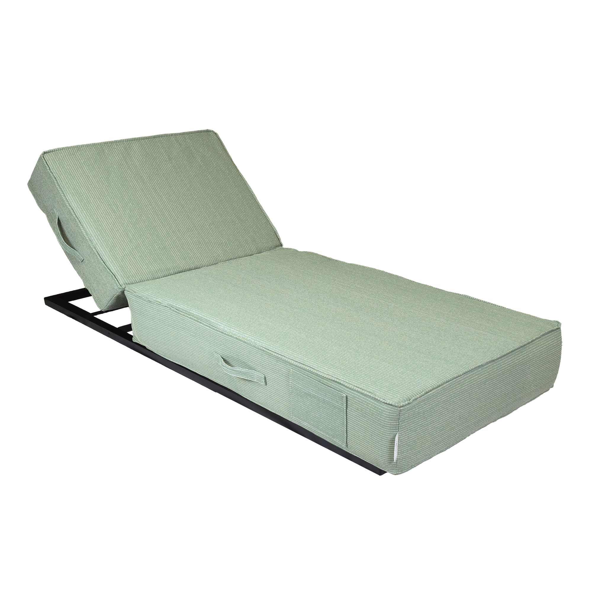 Lit bain de soleil extérieur 1 place avec structure, MX HOME