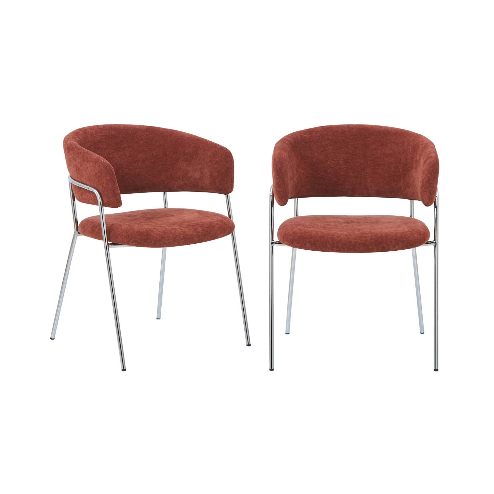 Fauteuil vintage tissu armature chromée (lot de 2) DOMO, SWEEEK