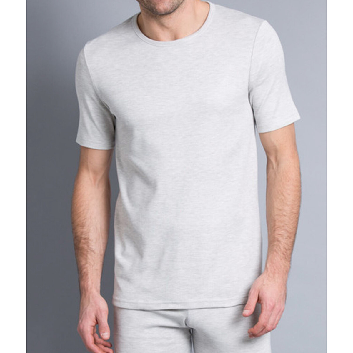 Interlock grade 3 t-shirt with short sleeves, grey marl, Damart | La ...