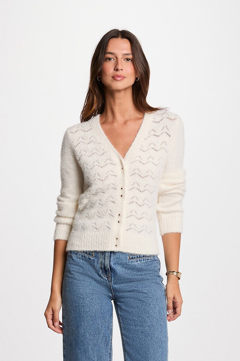 Gilet boutonné manches longues, MORGAN