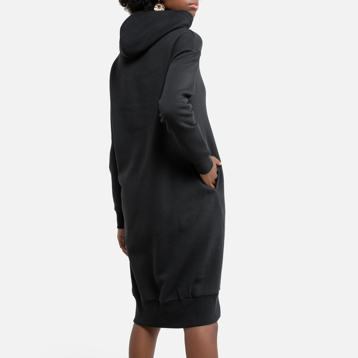 Star chevron hoodie dress in cotton mix 