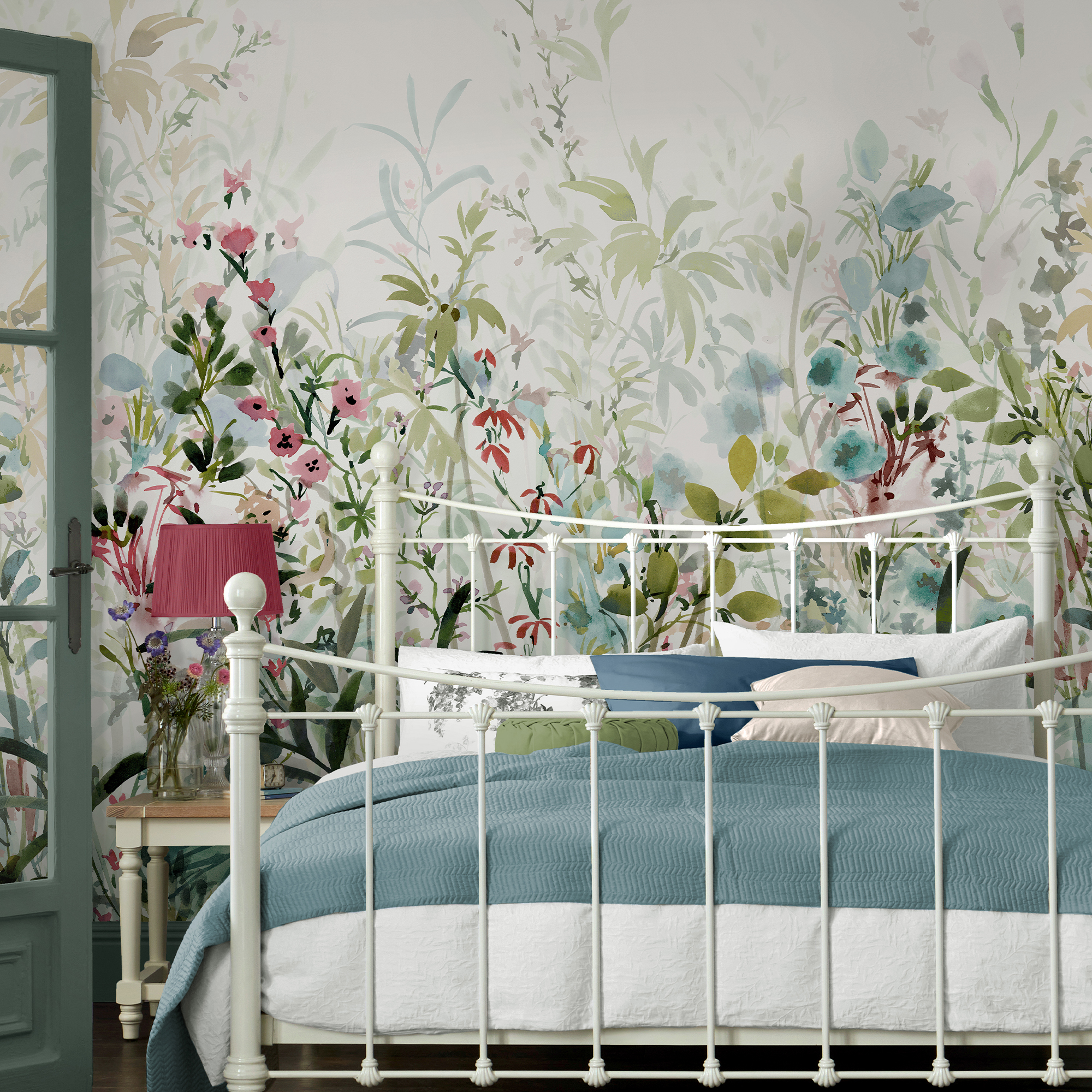 Papier peint panoramique fleuri Pointon Fileds, LAURA ASHLEY