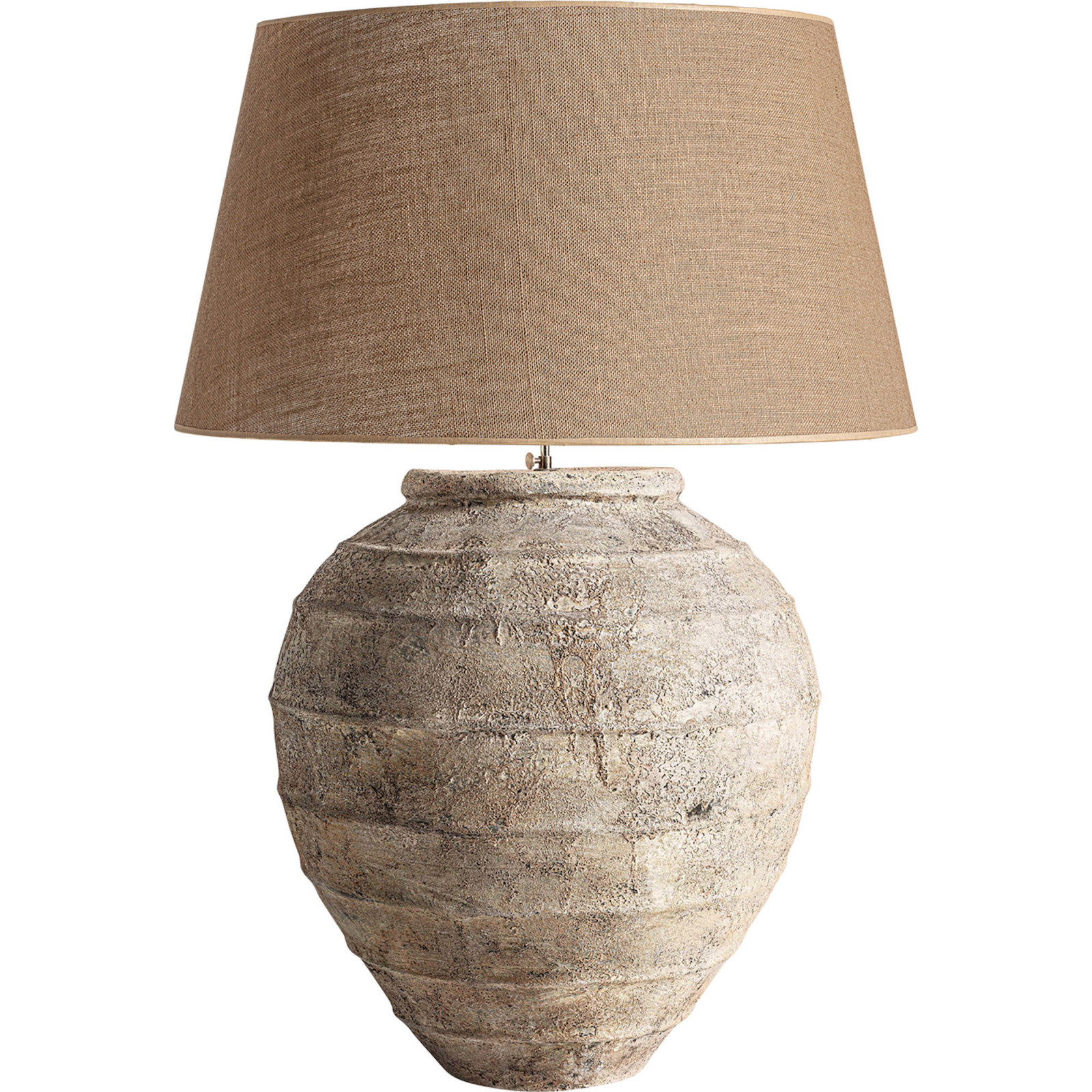 Lampe à poser en céramique et jute, RECOLLECTION