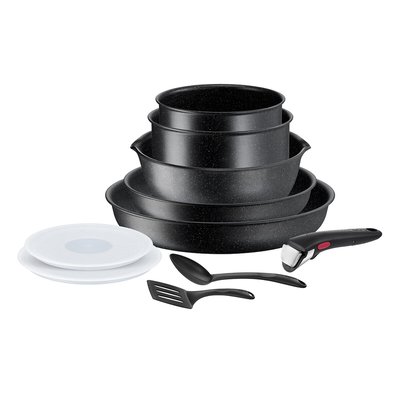 10-Piece Ingénio Black Stone Cookware Set TEFAL