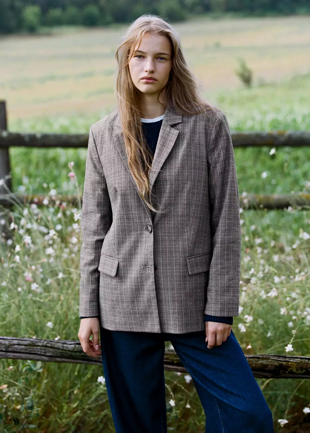 Blazer imprimé carreaux, MANGO TEEN