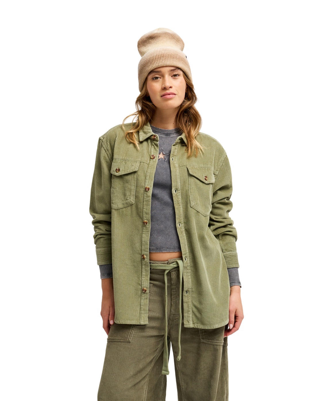 Chemise manches longues en velours côtelé LET IT GO CORD., ROXY