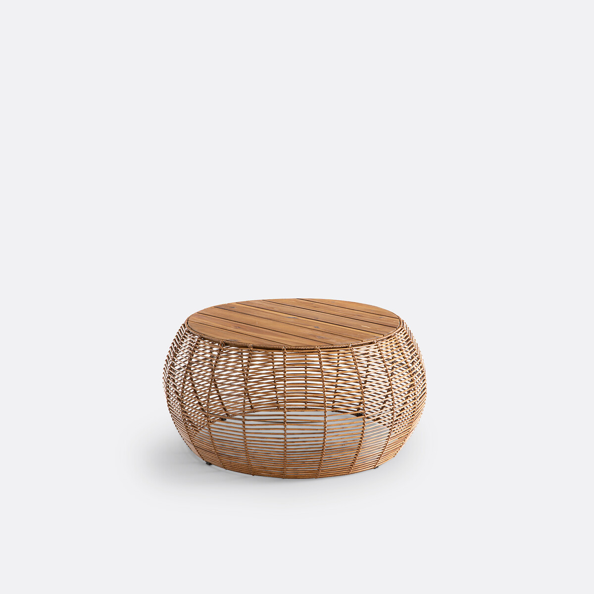 Ronde salontafel in hars en acacia Madalina