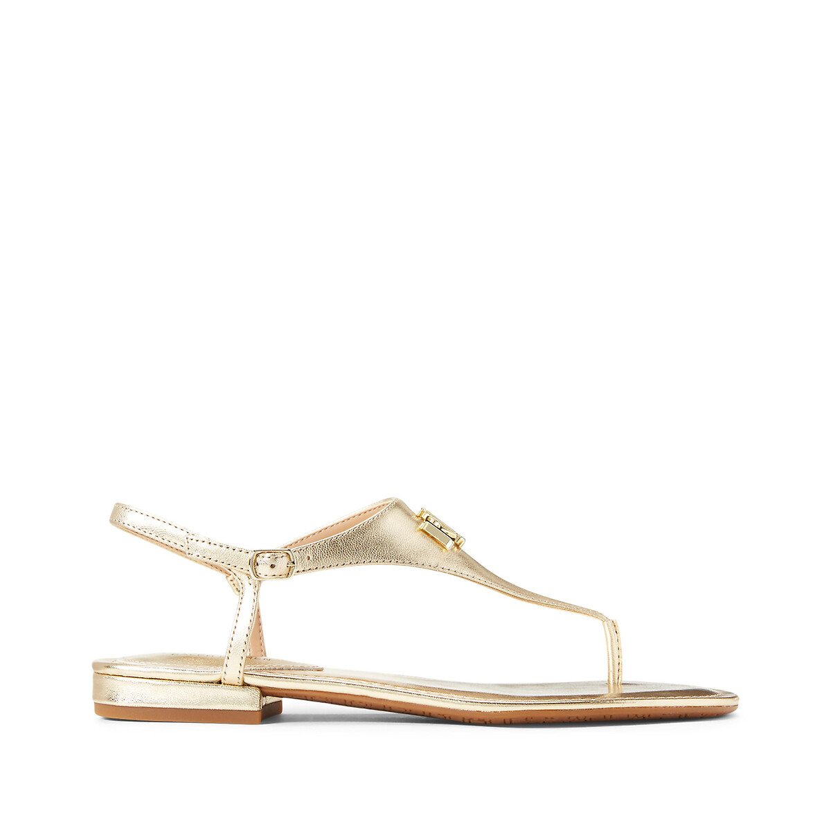 Sandalias planas de piel color dorado ellington beige Lauren Ralph Lauren | La  Redoute