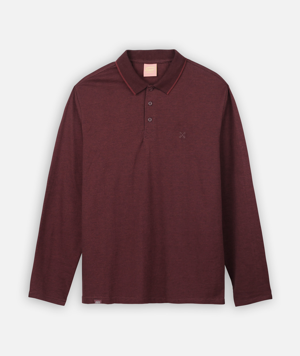 Polo manches longues texture NAVAL, OXBOW
