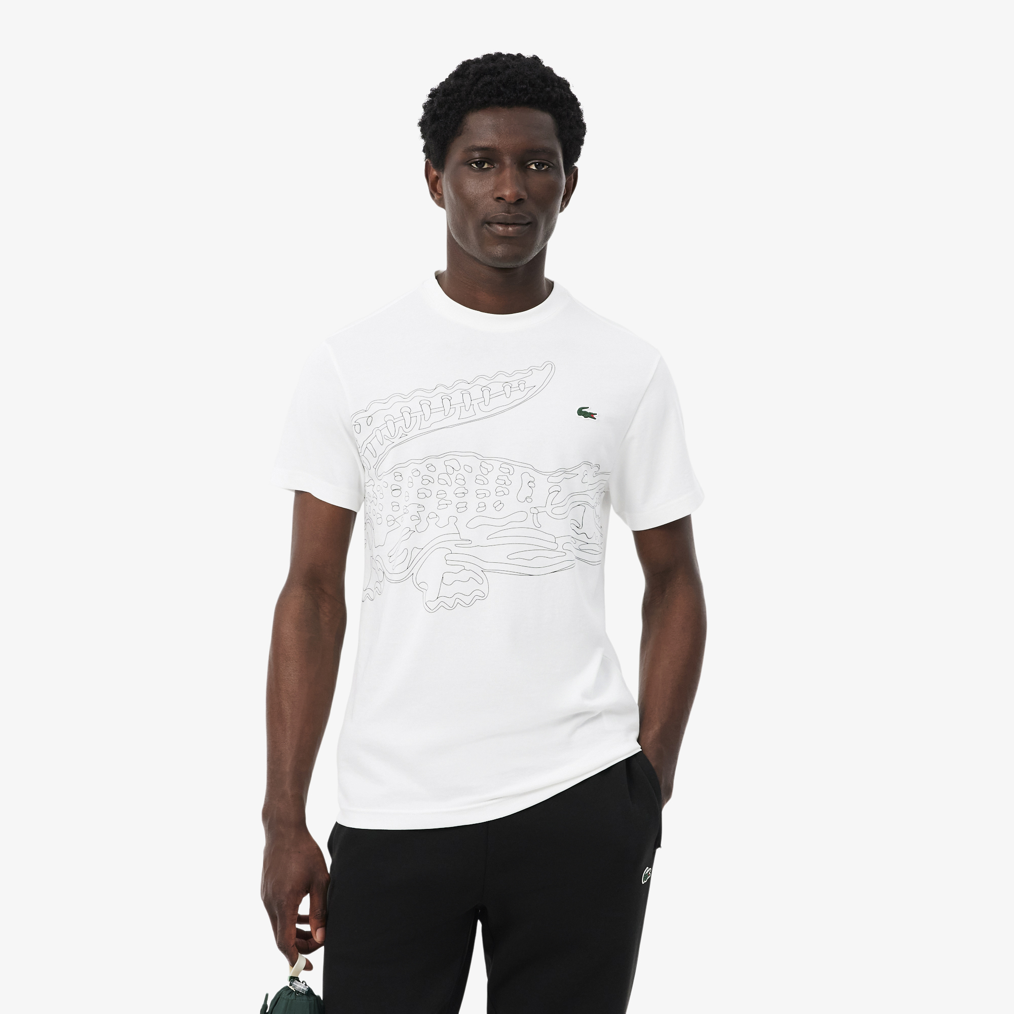 T-shirt Sport Ultra Dry imprimé crocodile, LACOSTE