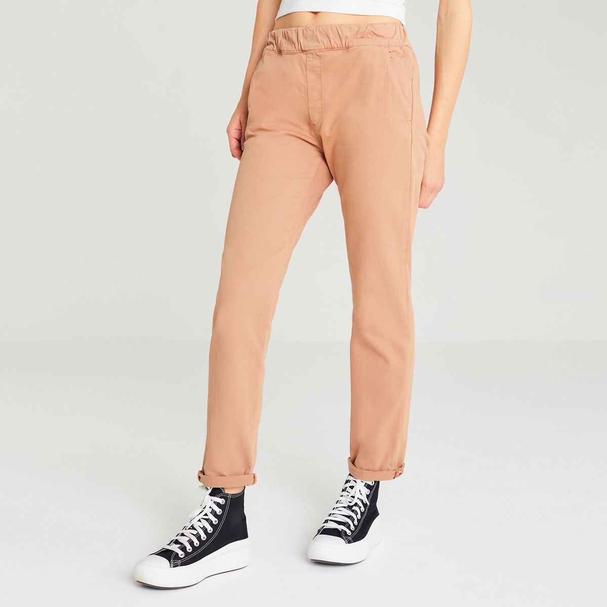 Pantalon chino camel femme La Redoute