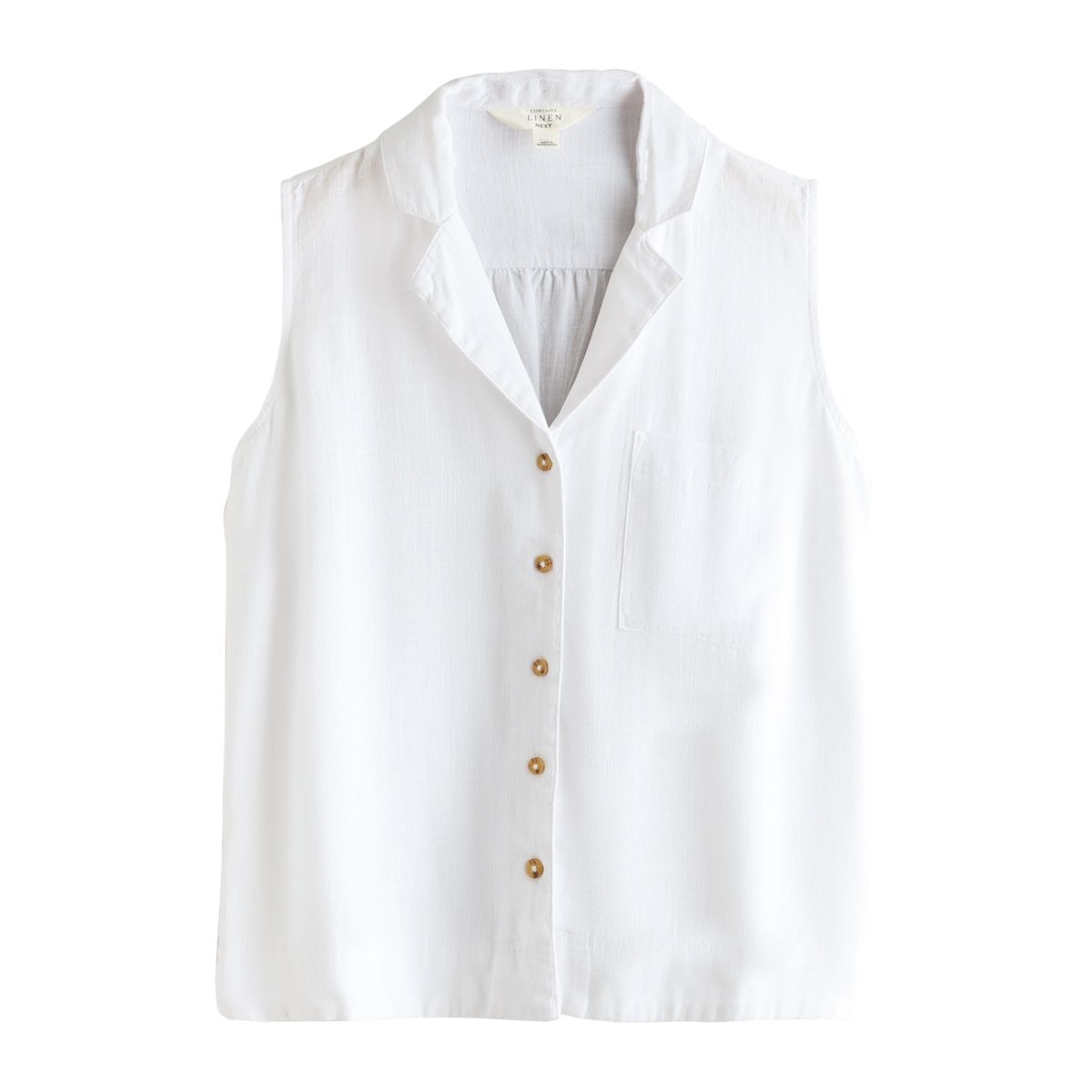 Chemise sans manches avec col à revers et lin, NEXT