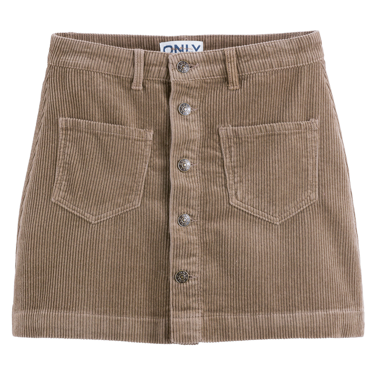Image of Corduroy Buttoned Mini Skirt