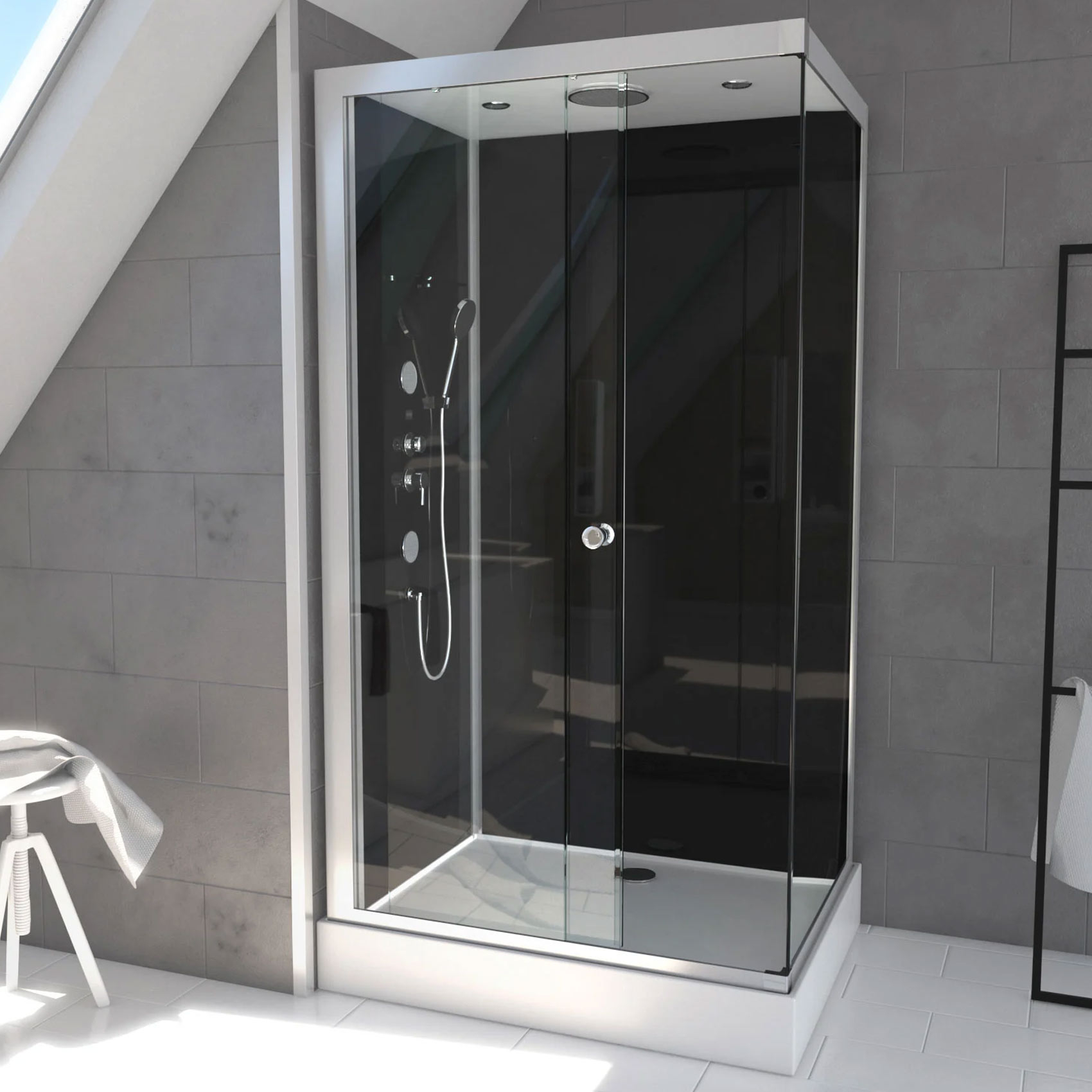 Cabine de douche avec système hydromassant, HOME MAISON