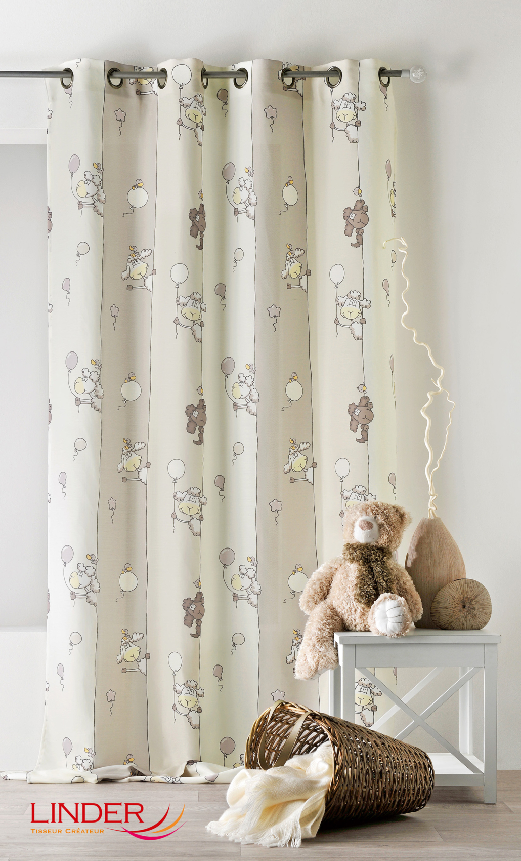 Rideau pour enfant imprimés "mouton", LINDER