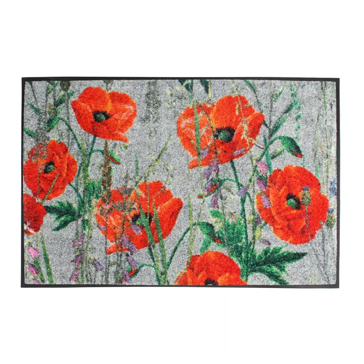 Tapis decor caoutchouc & nylon COQUELICOTS, GARNIER THIEBAUT