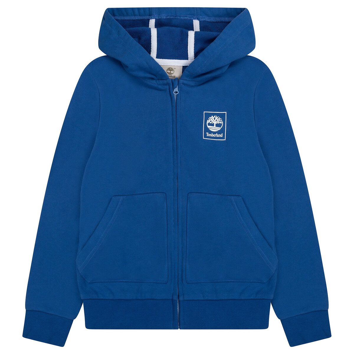 Logo print zip-up hoodie in cotton mix, 8-16 years Timberland | La Redoute