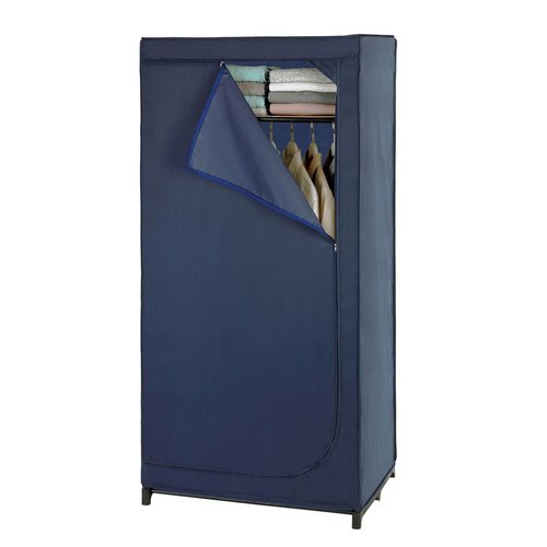 Armoire penderie tissu business - l. 75 x h. 160 cm Couleur bleu