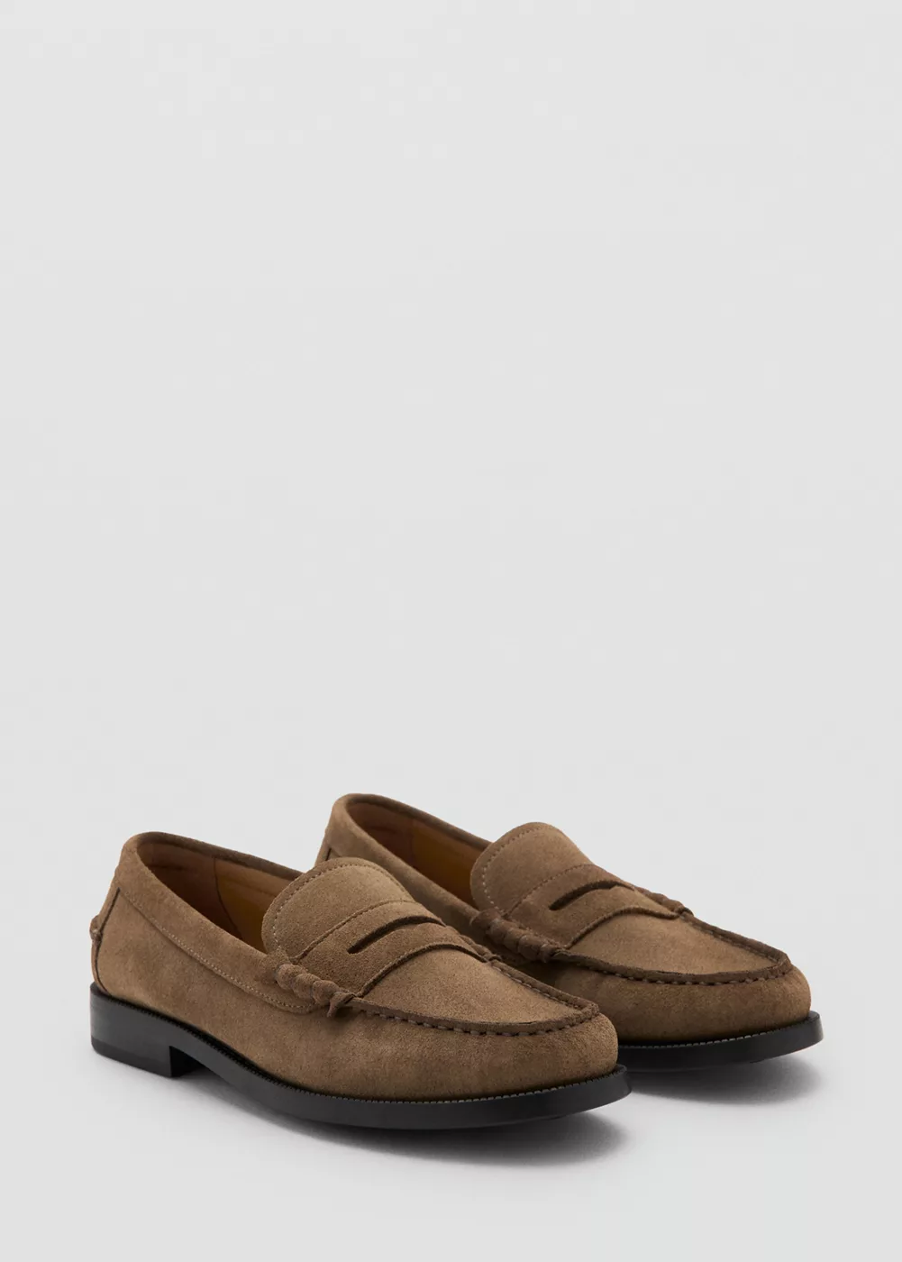 Mocassins découpe cuir suède, MANGO MAN