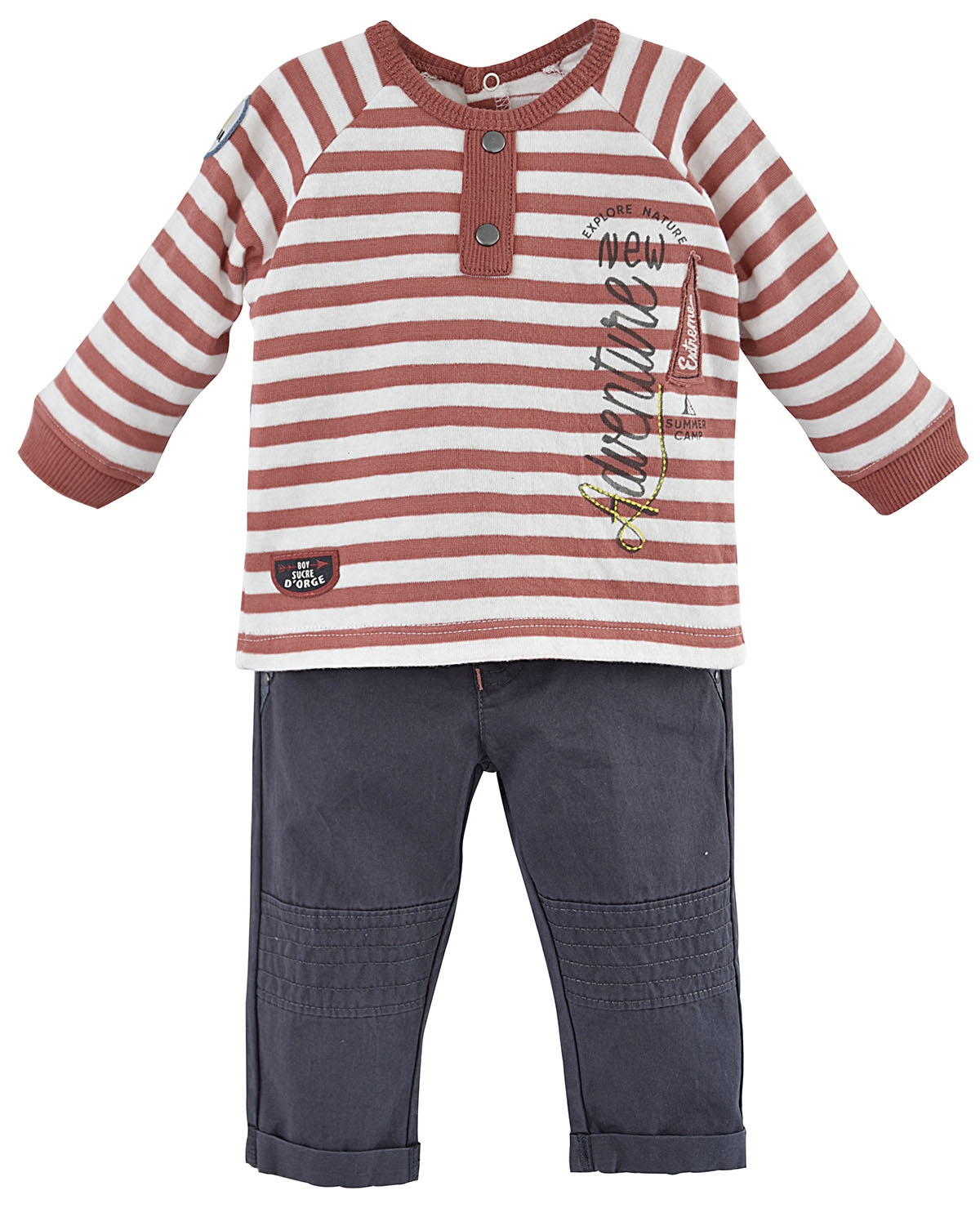 T shirt + pantalon toile bebe garcon, SUCRE D'ORGE