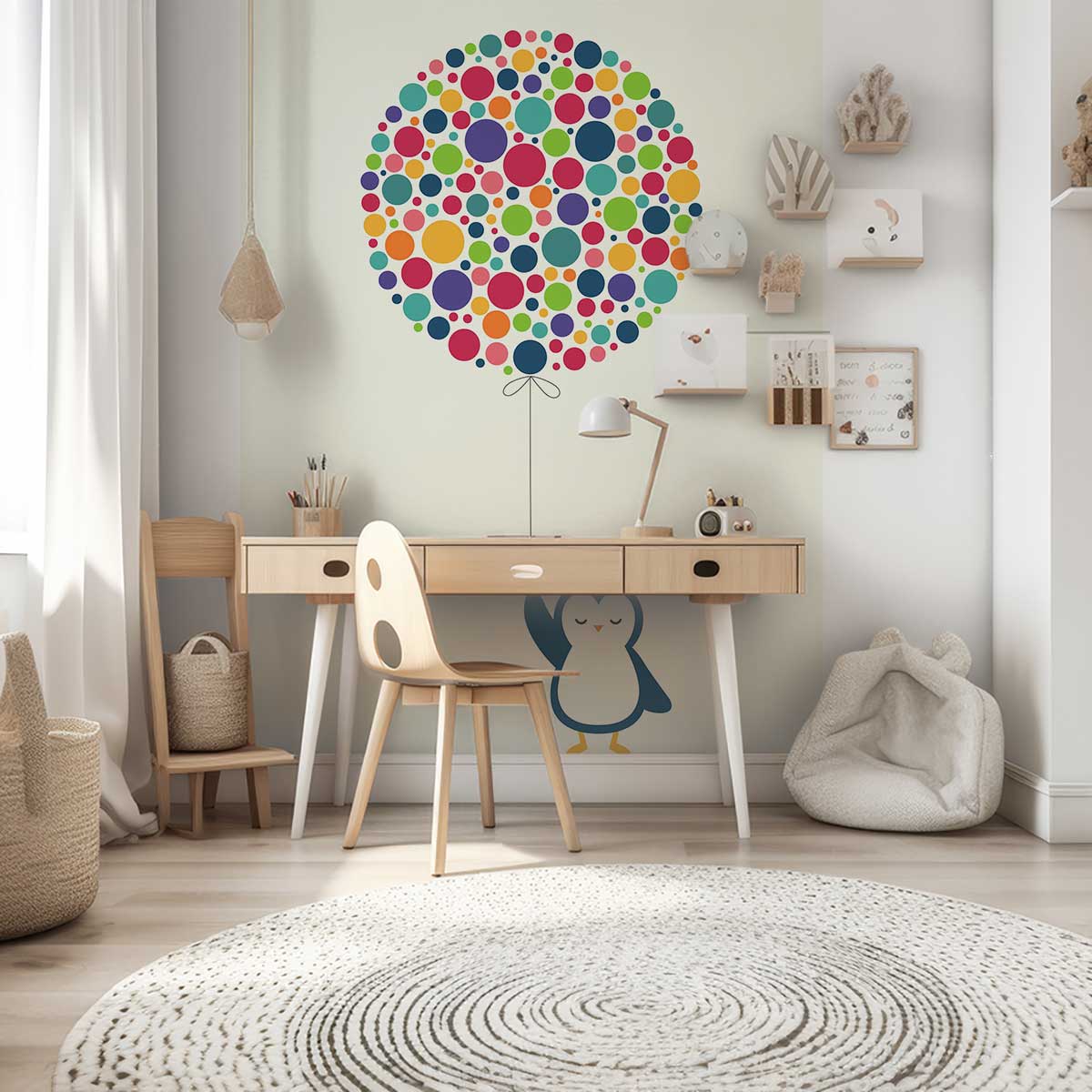 Papier peint pingouin ballon, HEXOA