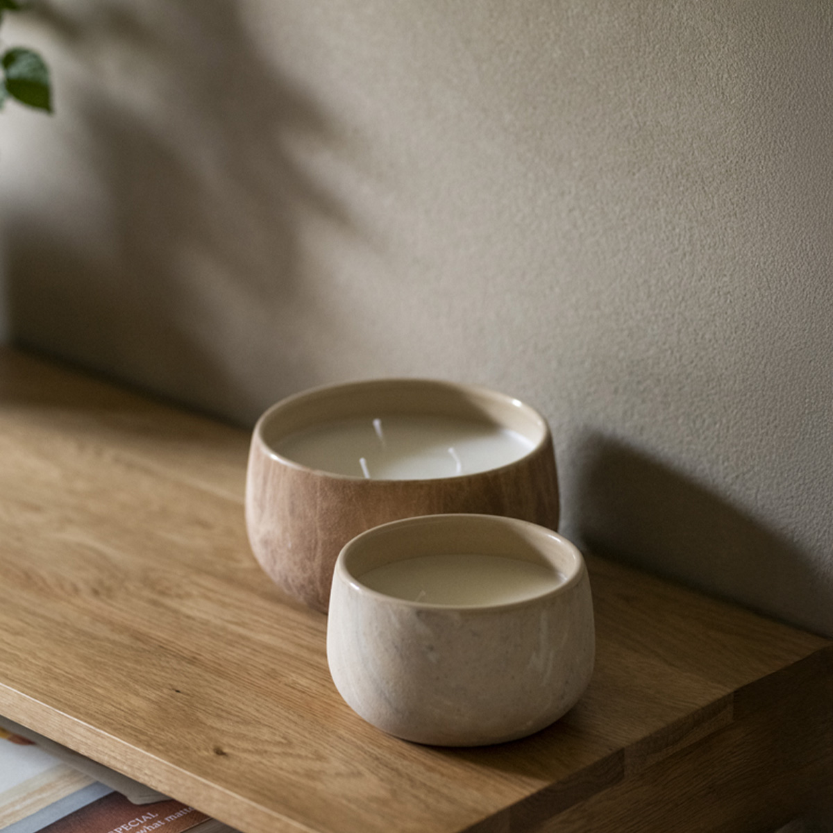 Bougie - Céramique beige - ESTER, MAISON AUBERTIN