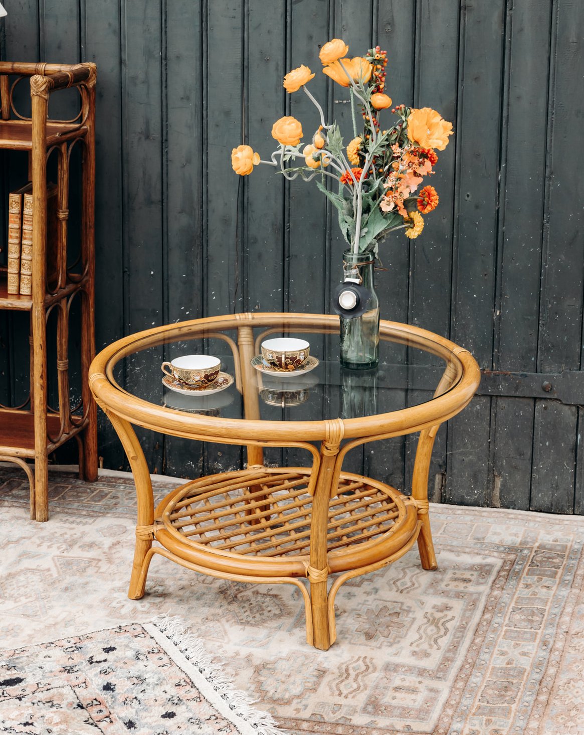 Table basse en rotin Léonie N°252 - Bon état, DEBONGOUT