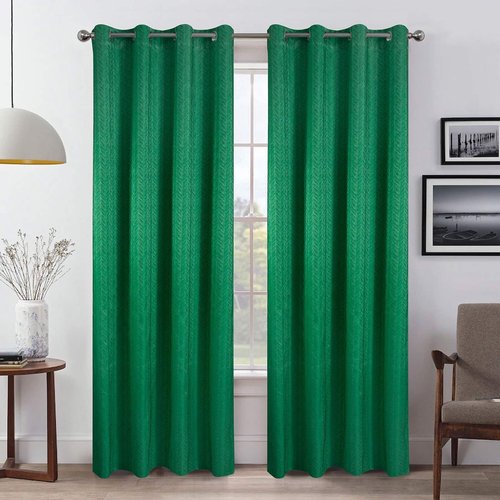 Paire de rideaux occultants motif liane vert emeraude Home Maison