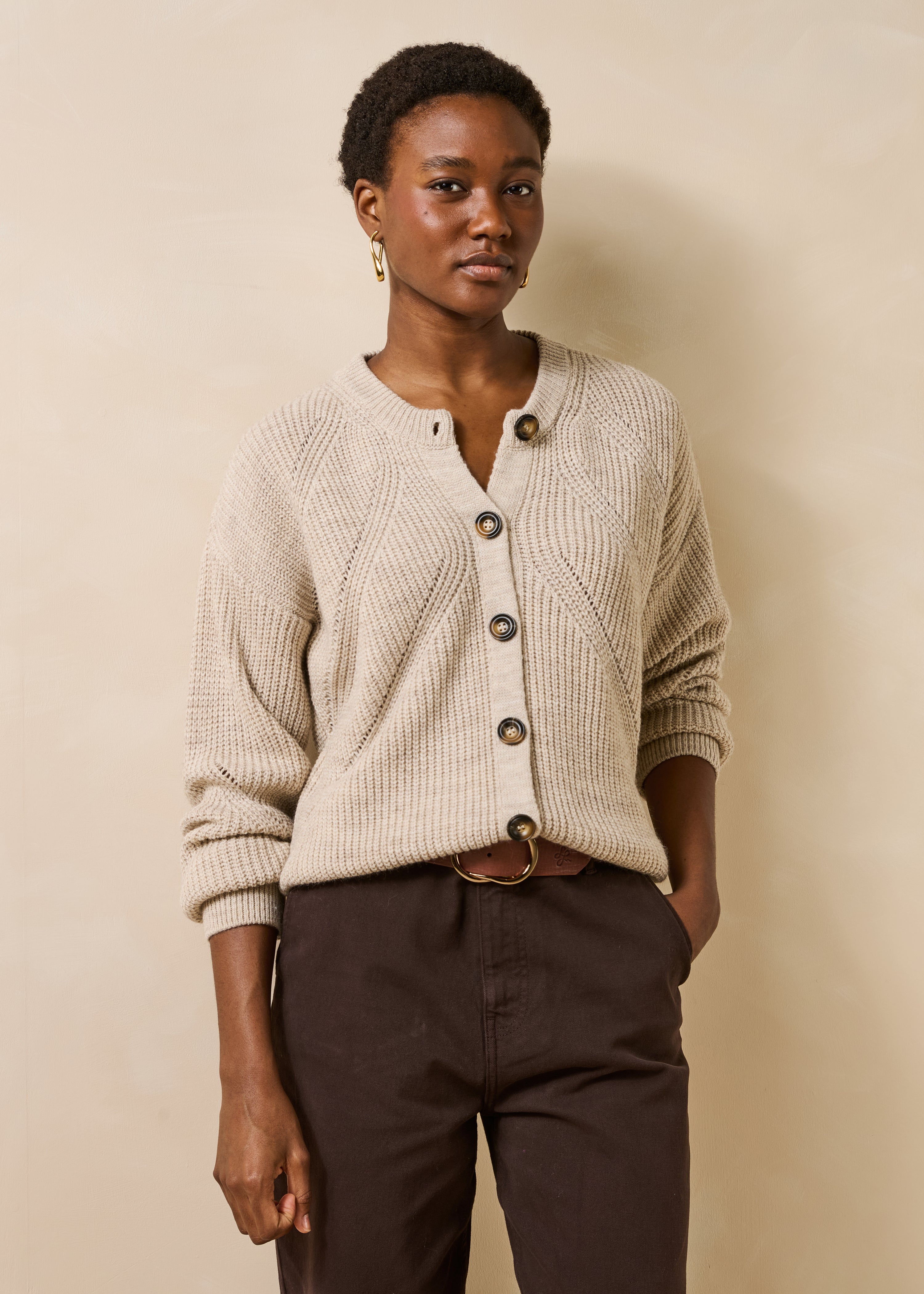 Gilet manches longues col rond, LA FEE MARABOUTEE