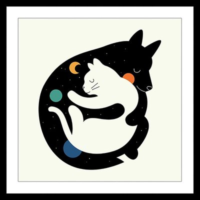Affiche enfant hugs cats HEXOA