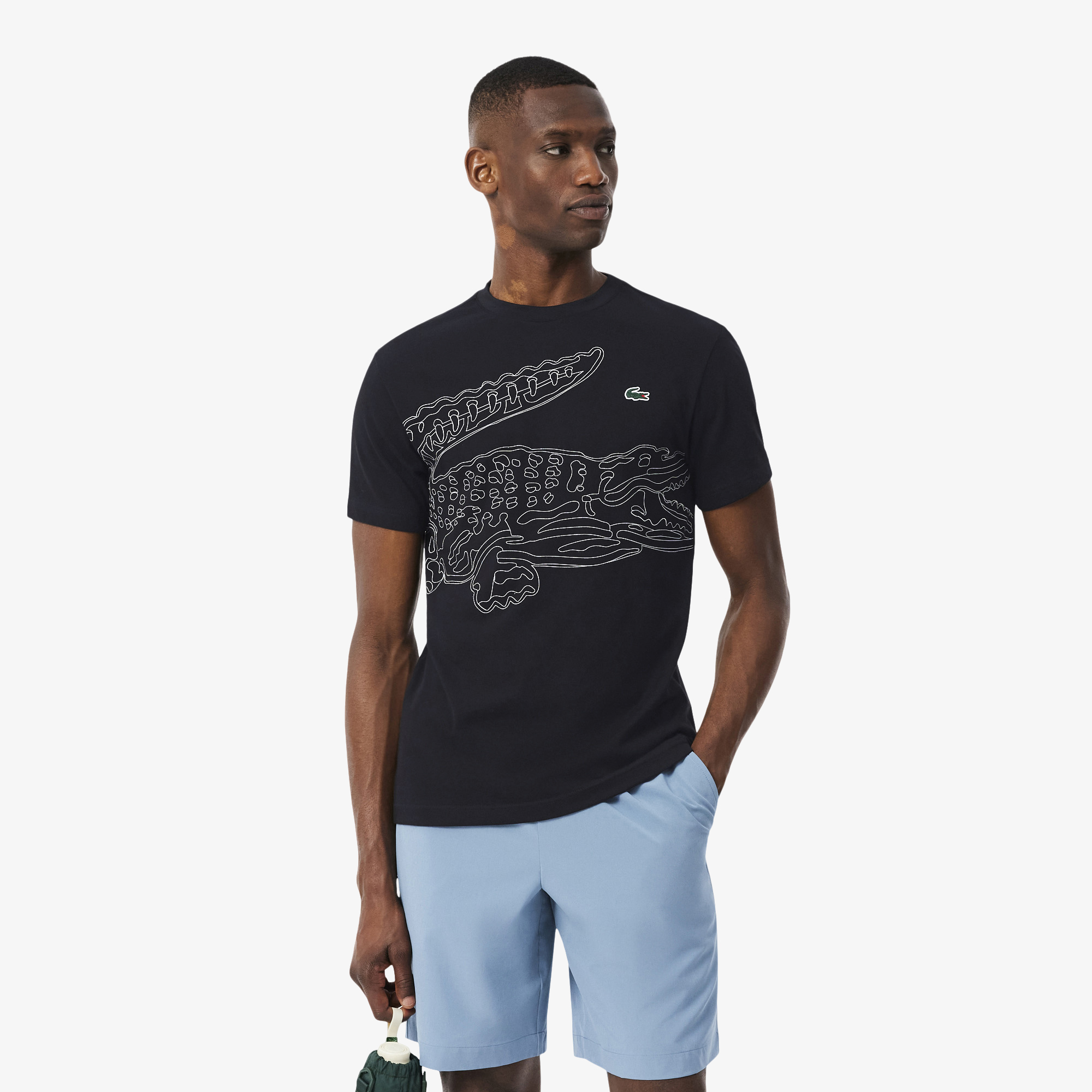 T-shirt Sport Ultra Dry imprimé crocodile, LACOSTE