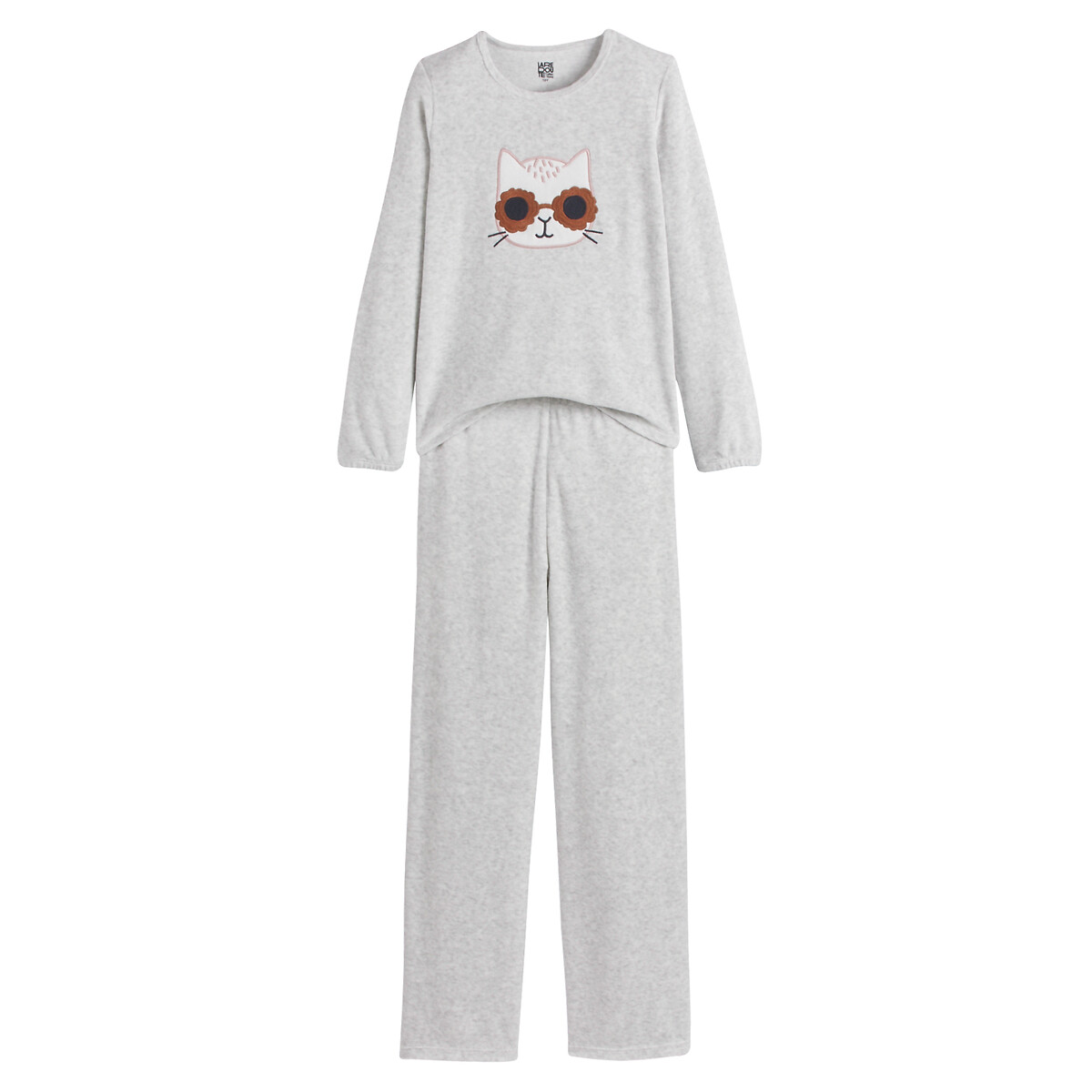 Pyjama in fluweel, kat motief