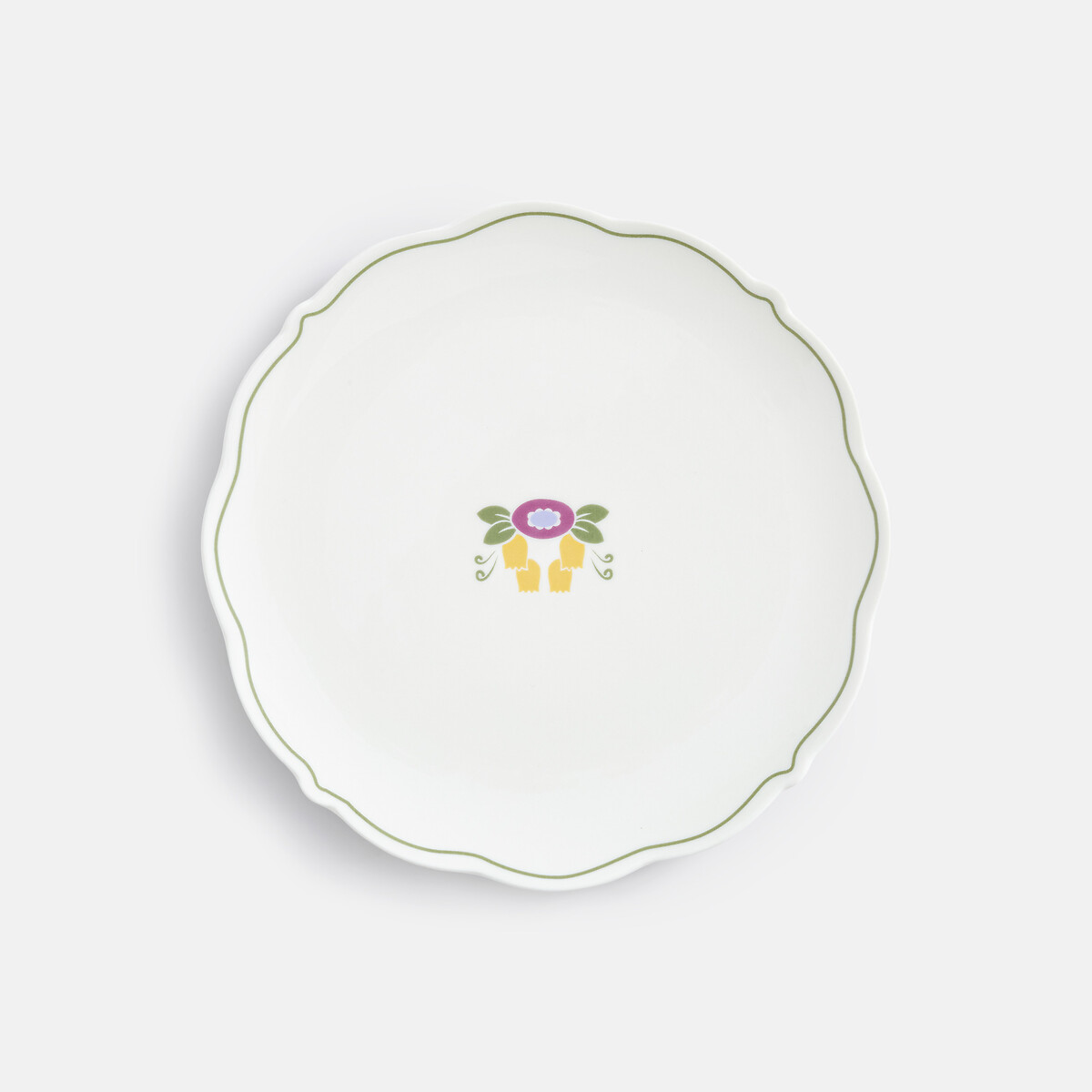 Lot de 4 assiettes à dessert au décor floral, en porcelaine, POPIE, LA REDOUTE INTERIEURS