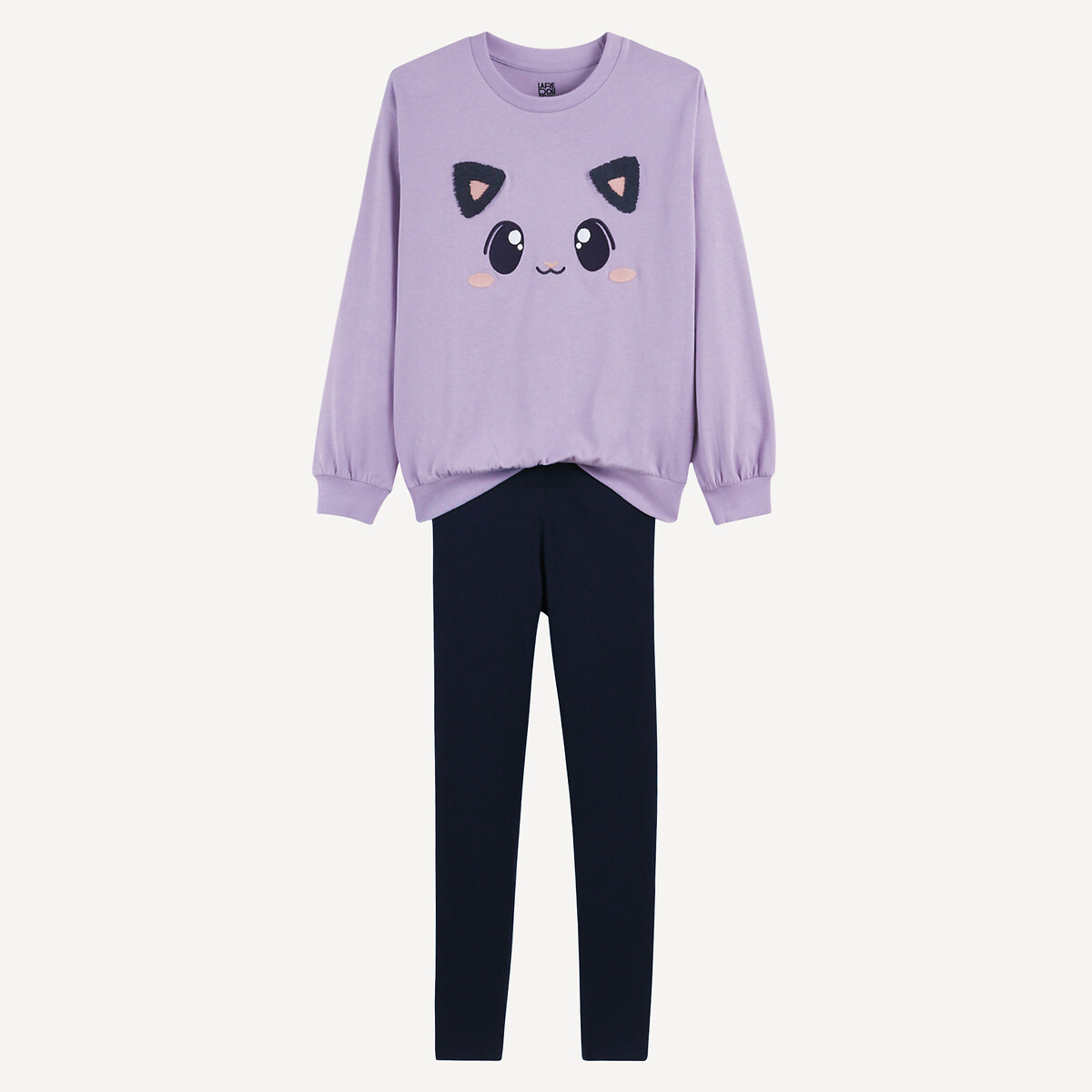Cotton Kawaii Embroidered Long Sleeve Pyjamas, LA REDOUTE COLLECTIONS
