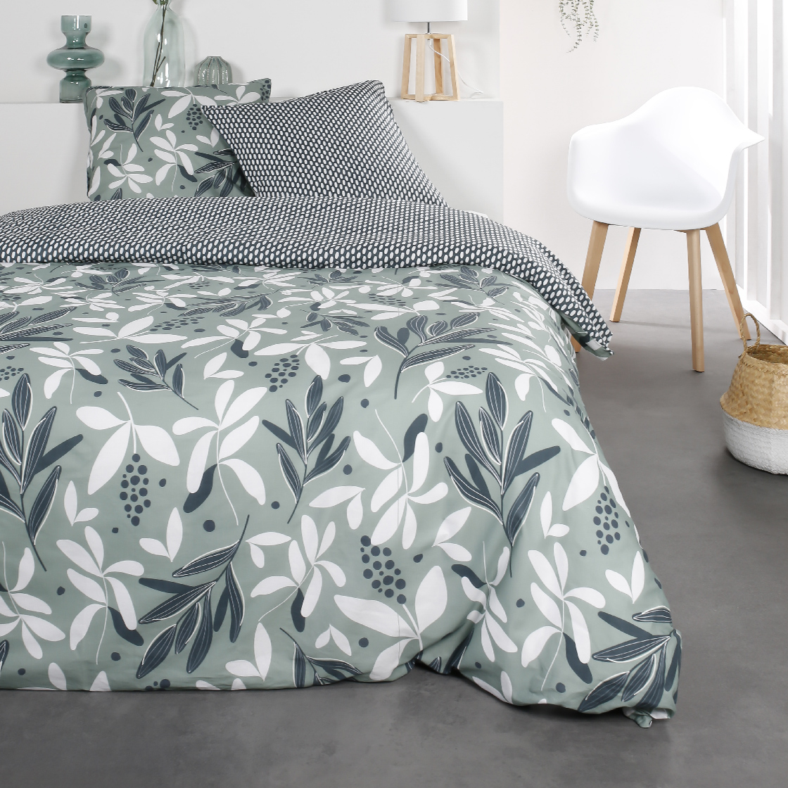 Parure de lit 2 personnes imprimé floral coton SUNSHINE AGA, TODAY