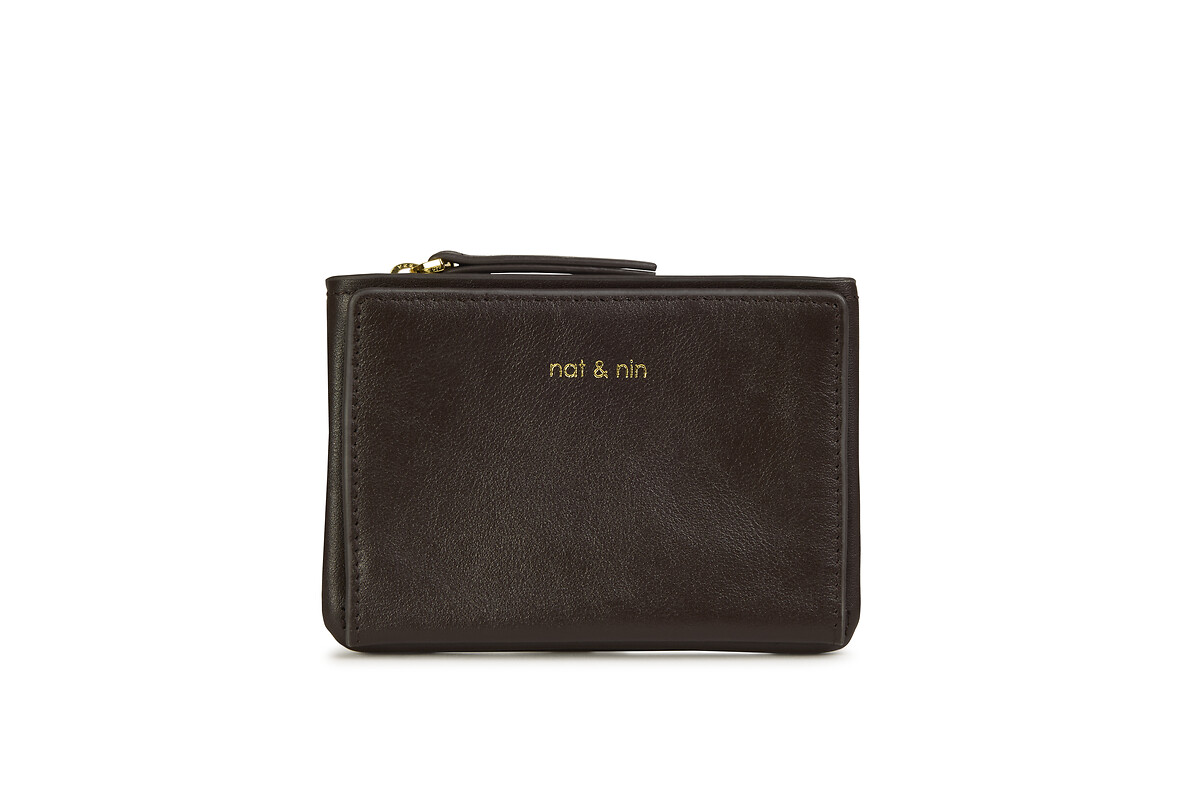 Soly Grained Leather Wallet with Zip Fastening, NAT & NIN